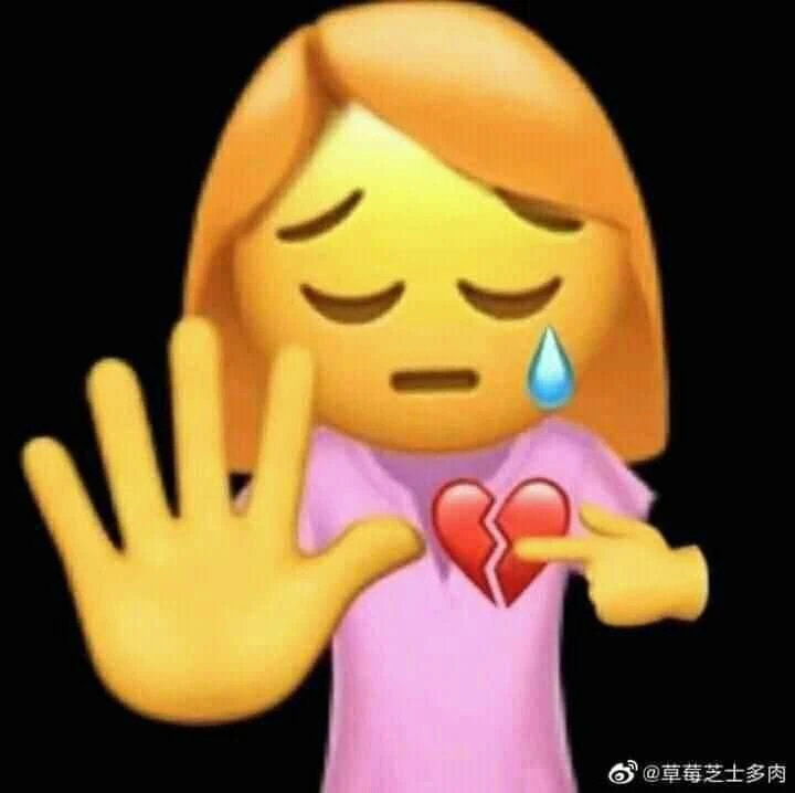 Emoji cô gái khóc chỉ tay vào tim nói đau ở đây này