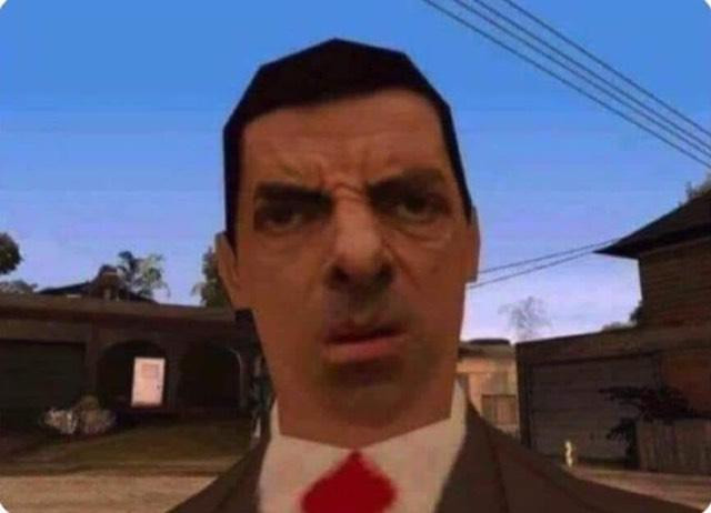 Khuôn mặt của Mr. Bean trong game thể hiện sự khó hiểu