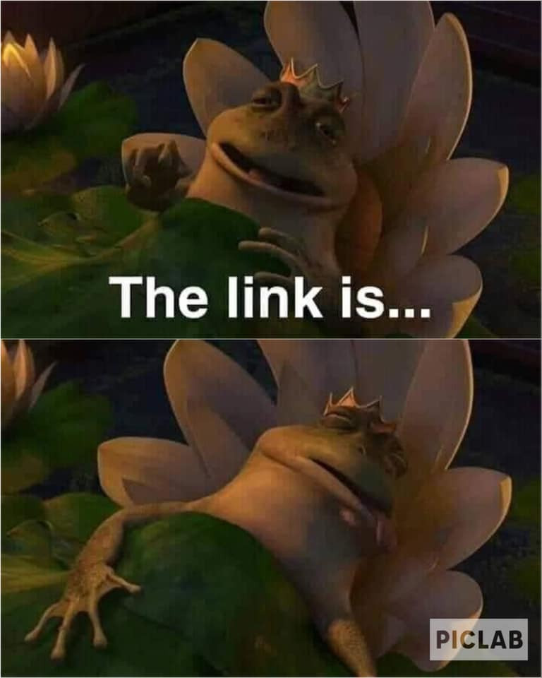 Vua ếch nói the link is... rồi lăn ra chết
